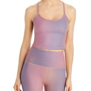 Beyond Yoga Pink and Purple Gradient Crop Top